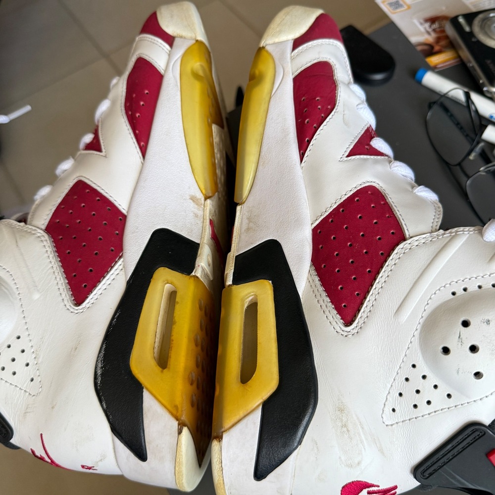 Jordan Air Jordan 6 Retro Carmine Mens 9.5 White Red CT8529-106 2021 Basketball - Picture 9 of 10